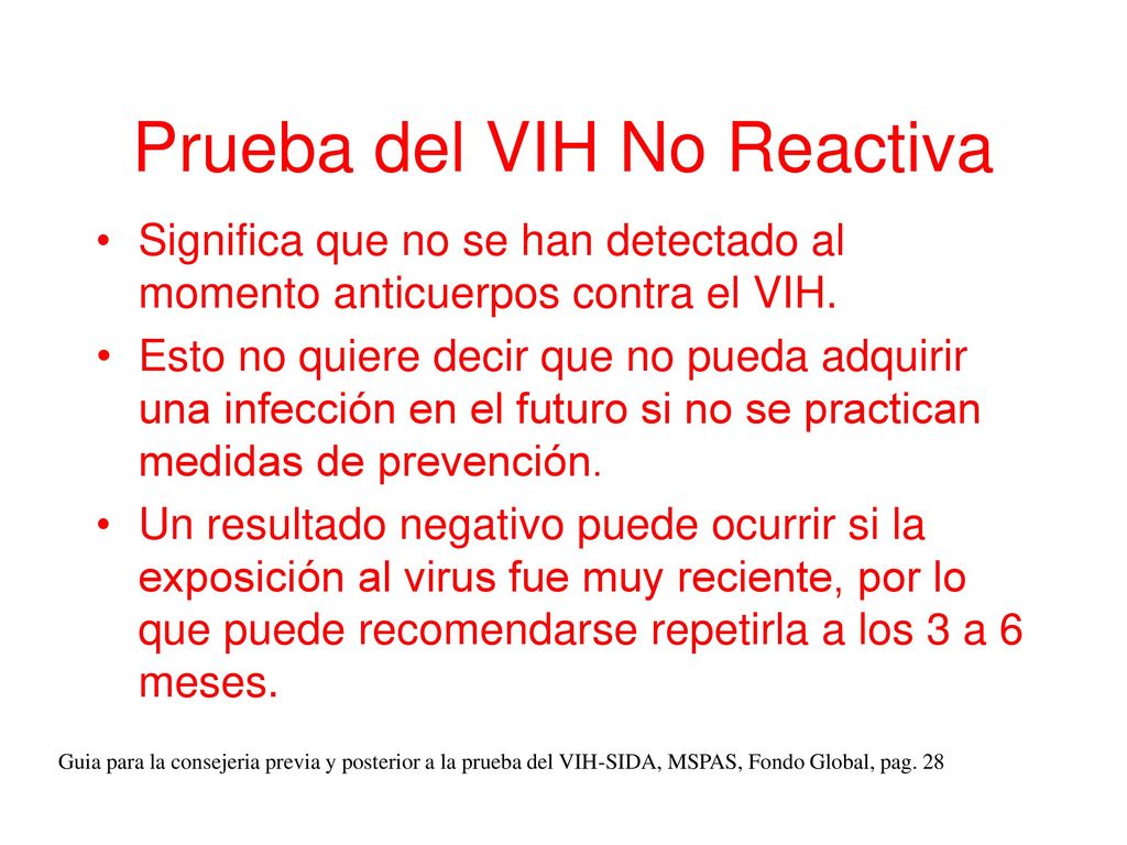 Que significa vih no reactivo